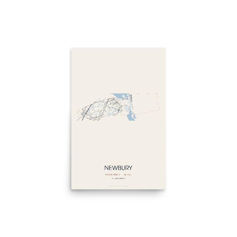 Newbury Street Map Poster · Linen