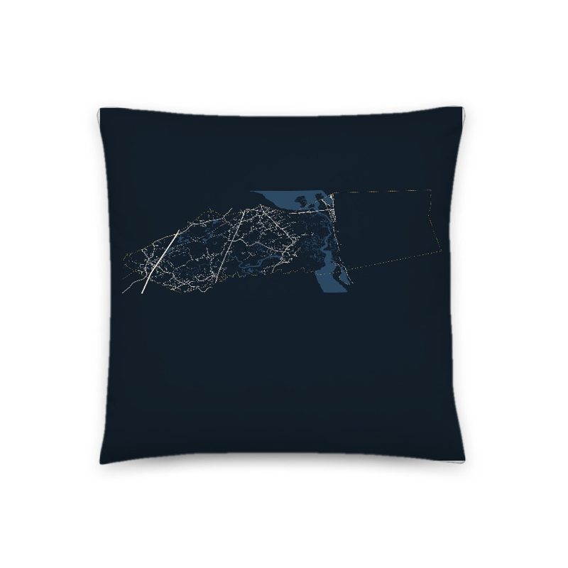 Newbury Map Throw Pillow