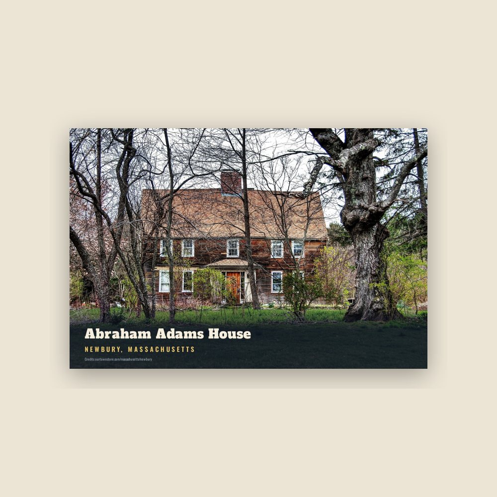 Newbury Abraham Adams House Postcard