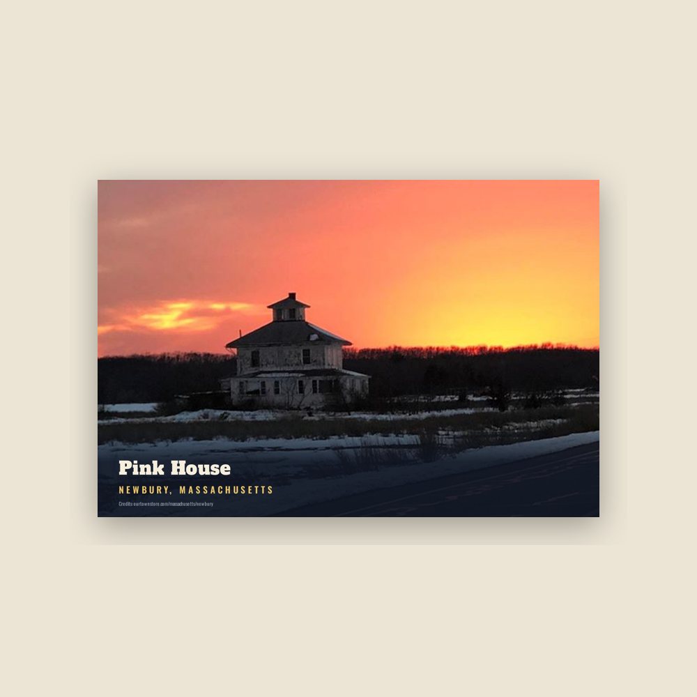 Newbury Pink House Postcard