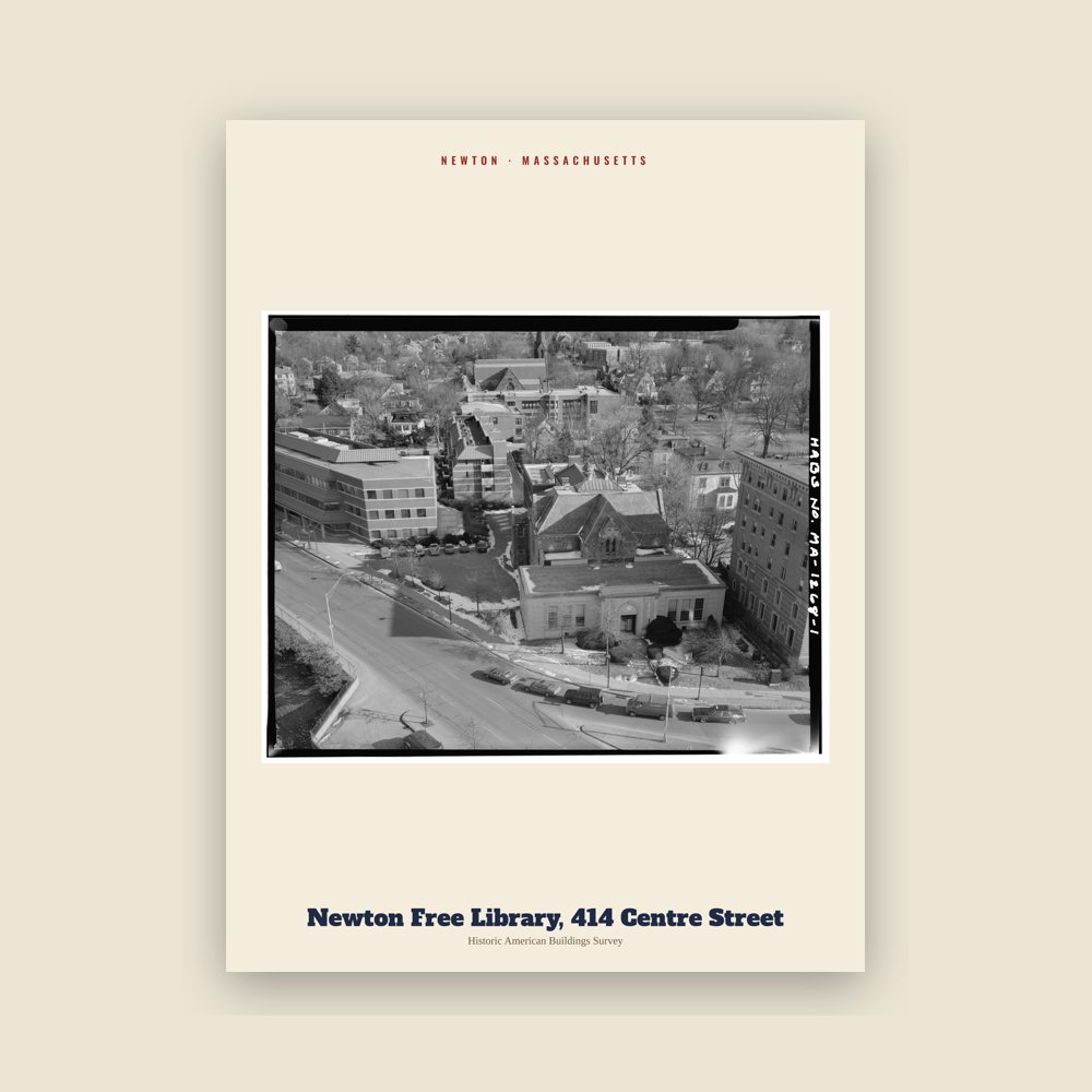 Newton Newton Free Library, 414 Centre Street Archive Print
