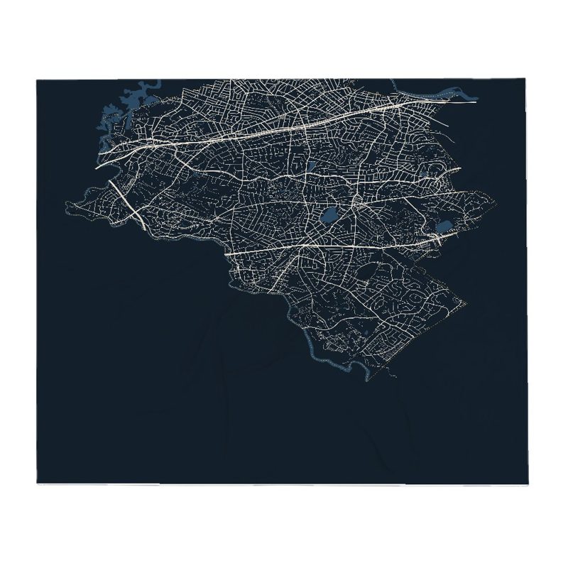 Newton Street Map Throw Blanket