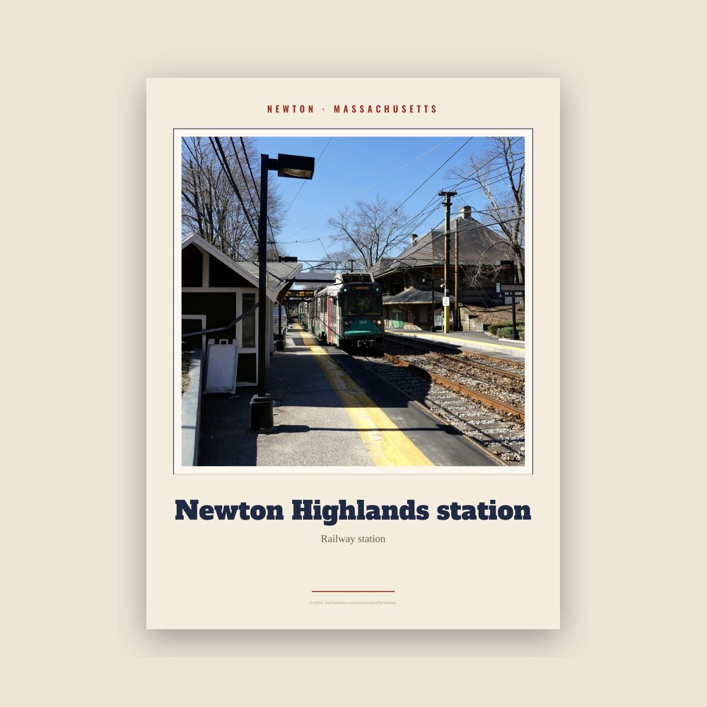 Newton Newton Highlands station Landmark Print