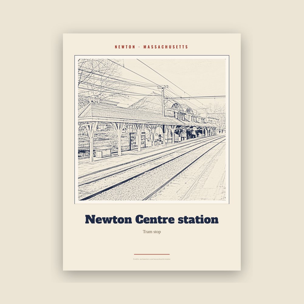 Newton Newton Centre station Landmark Print