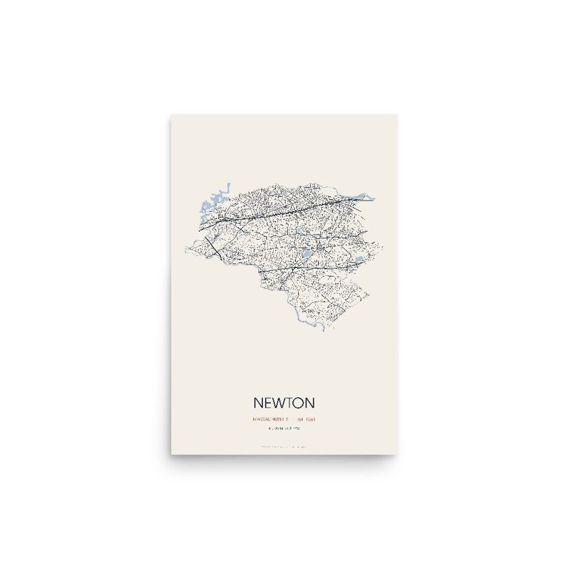 Newton Street Map Poster · Linen