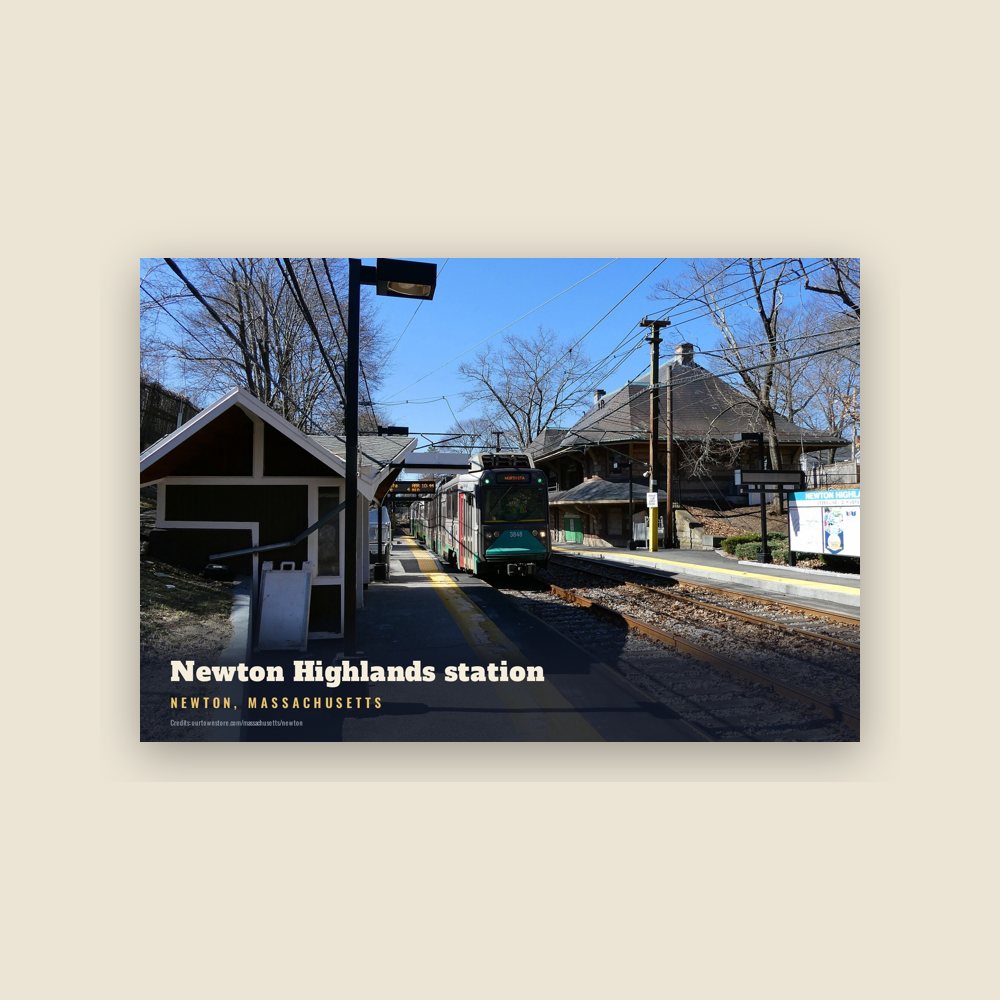 Newton Newton Highlands station Postcard