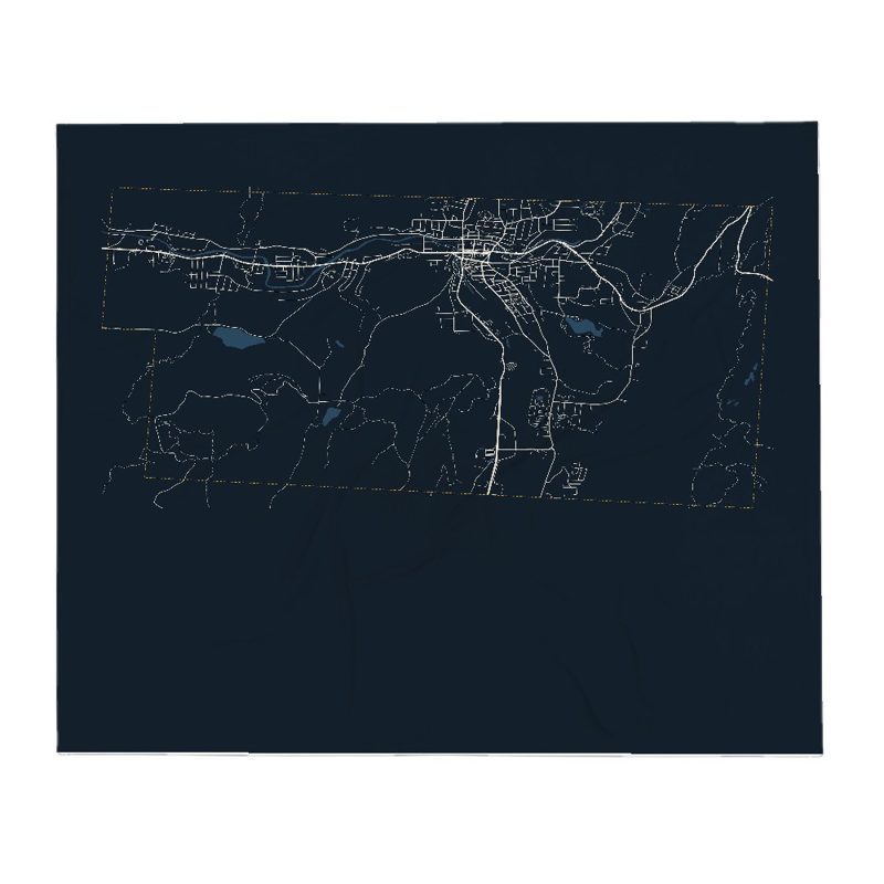 North Adams Street Map Throw Blanket