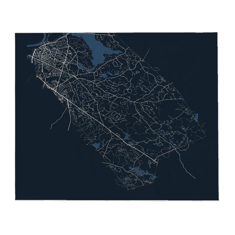 North Andover Street Map Throw Blanket