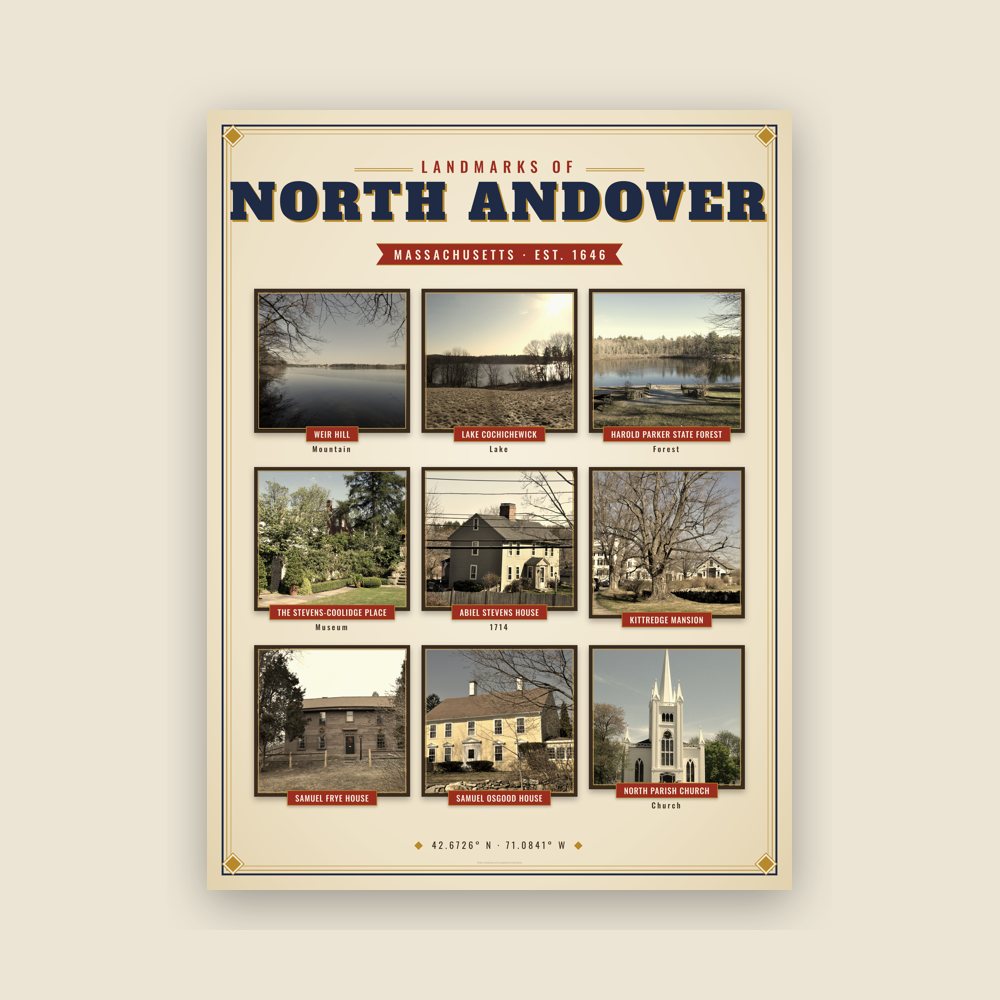 North Andover Landmarks Photo Poster