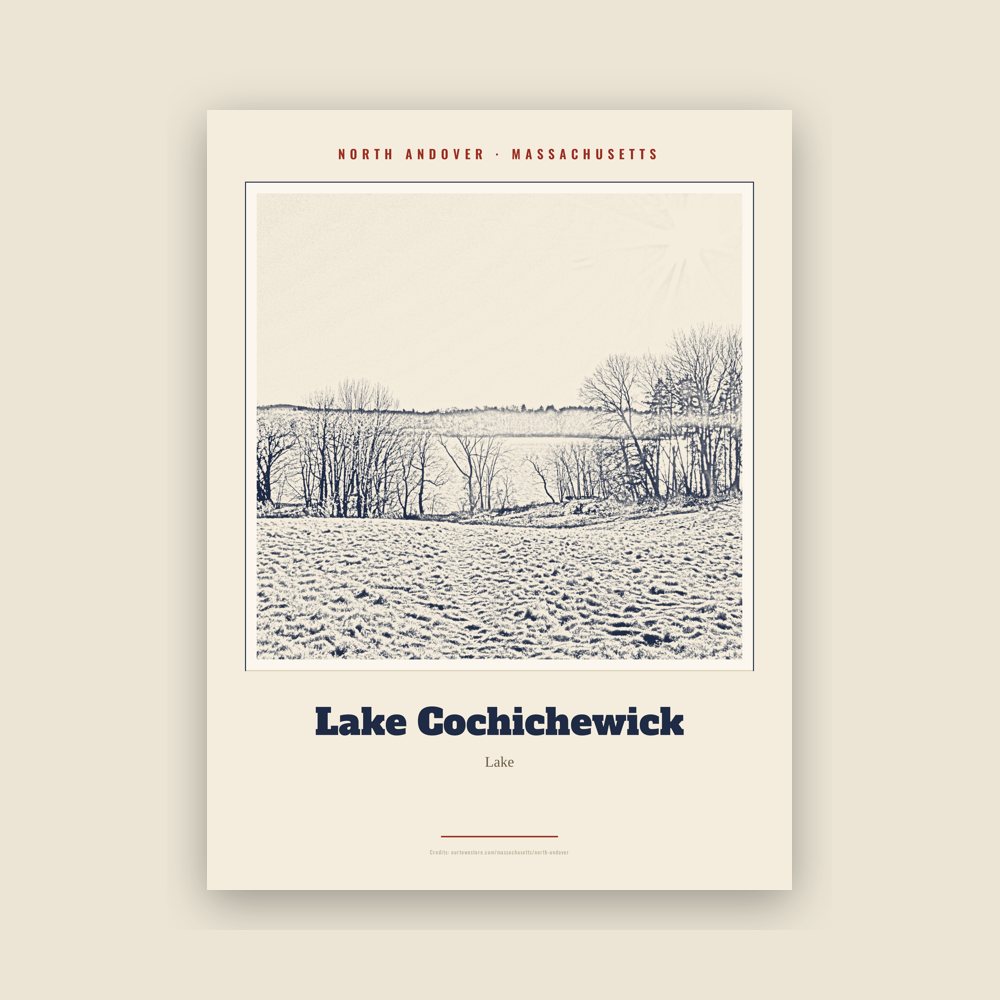 North Andover Lake Cochichewick Landmark Print