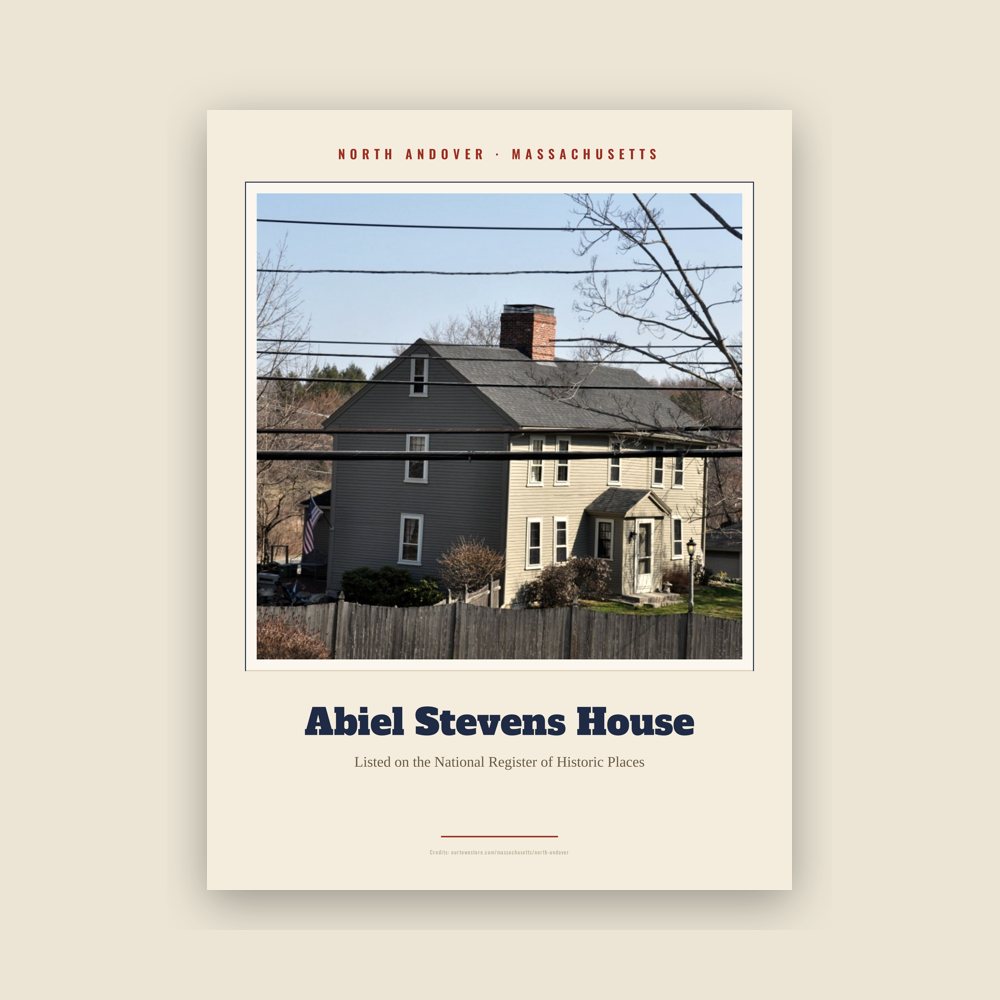North Andover Abiel Stevens House Landmark Print