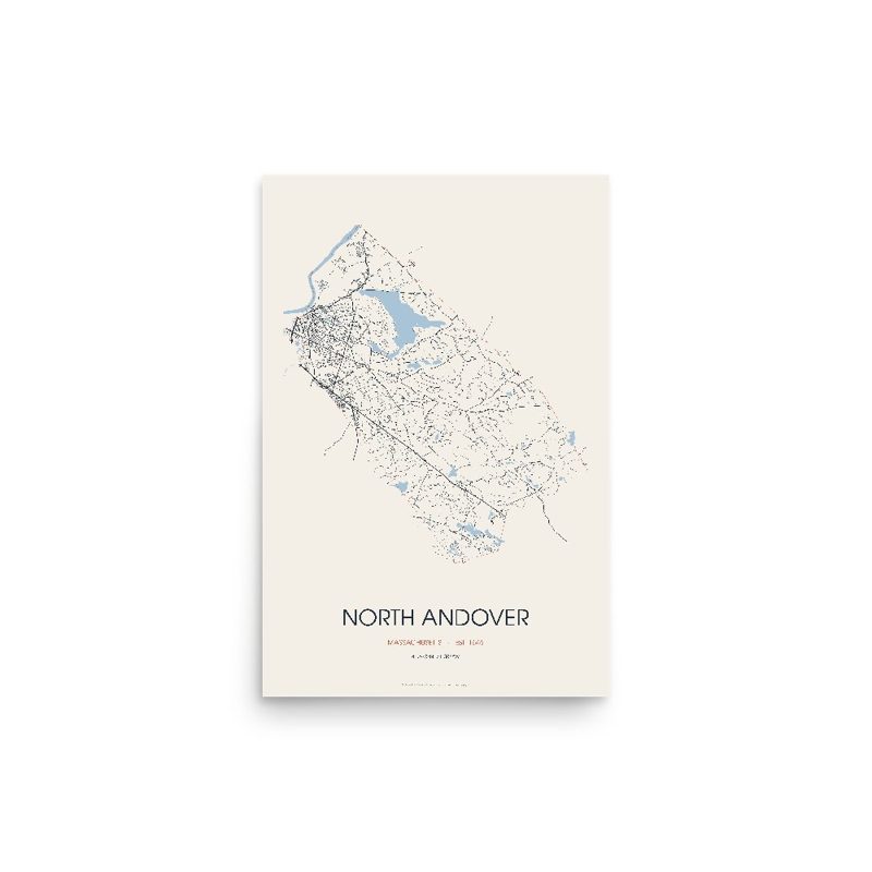 North Andover Street Map Poster · Linen