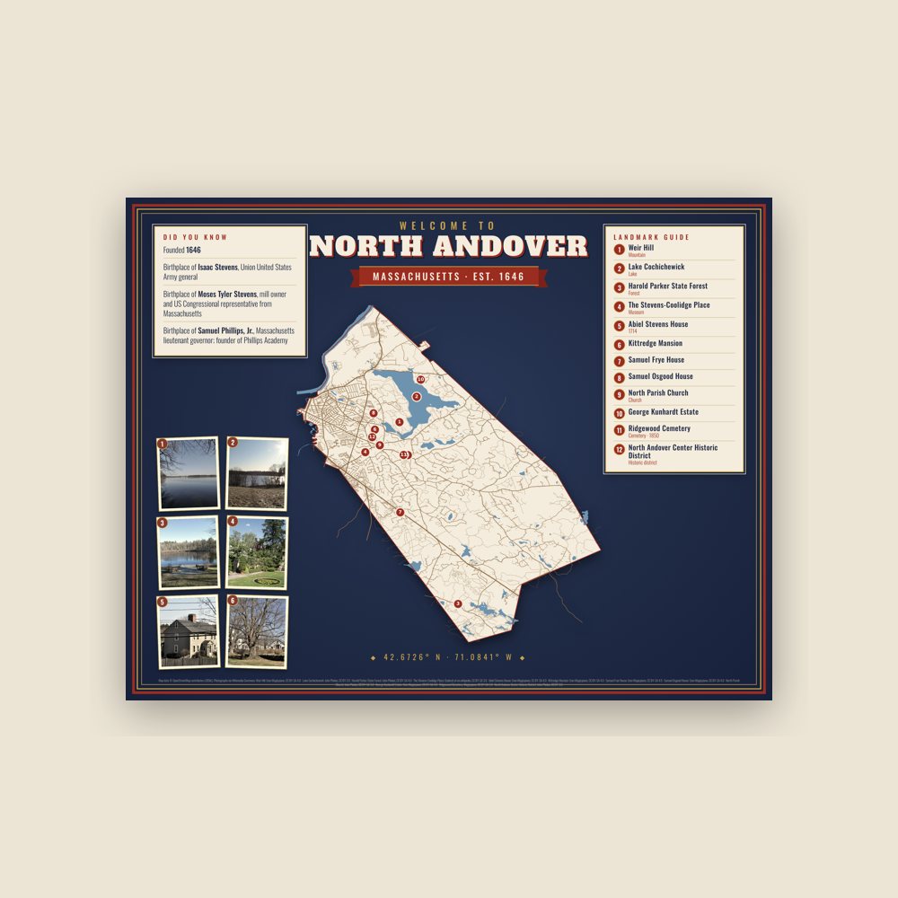 North Andover Map Placemat