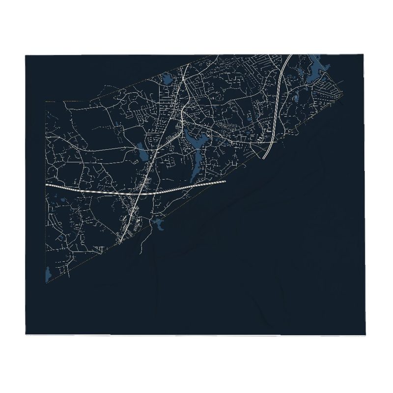 North Attleborough Street Map Throw Blanket