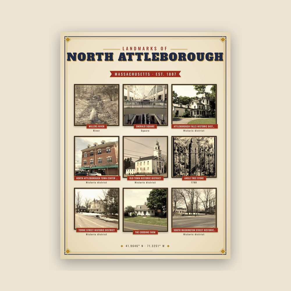 North Attleborough Landmarks Photo Poster