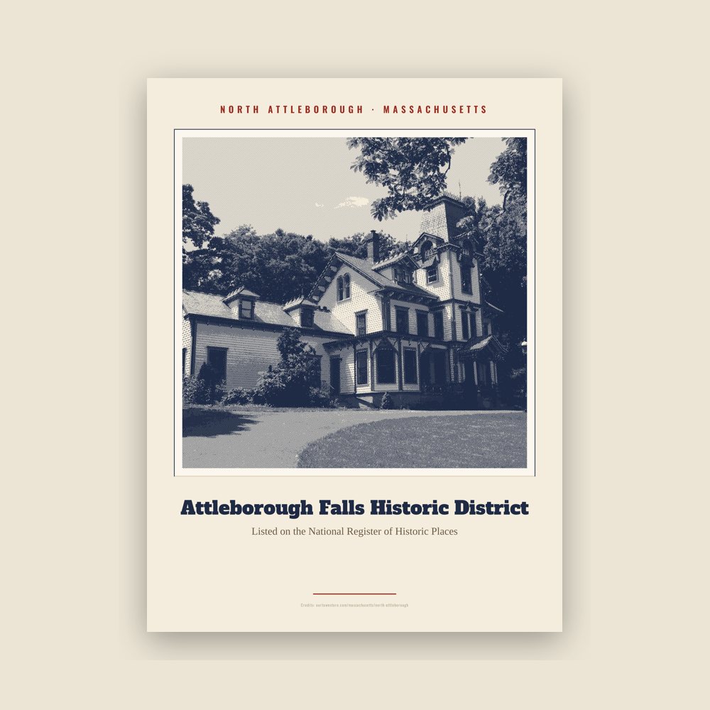 North Attleborough Attleborough Falls Historic District Landmark Print