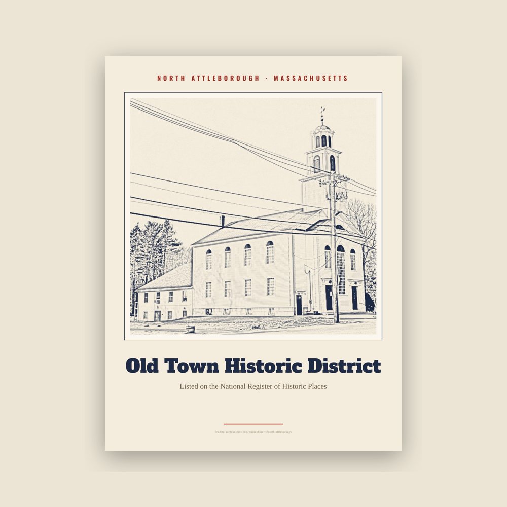 North Attleborough Old Town Historic District Landmark Print