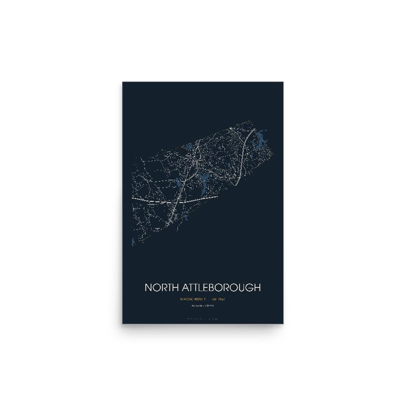 North Attleborough Street Map Poster · Midnight