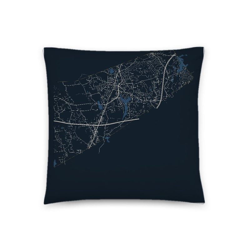 North Attleborough Map Throw Pillow