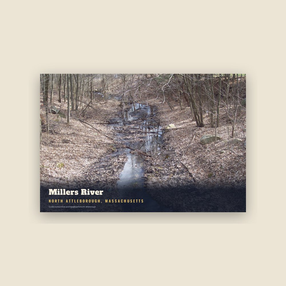 North Attleborough Millers River Postcard
