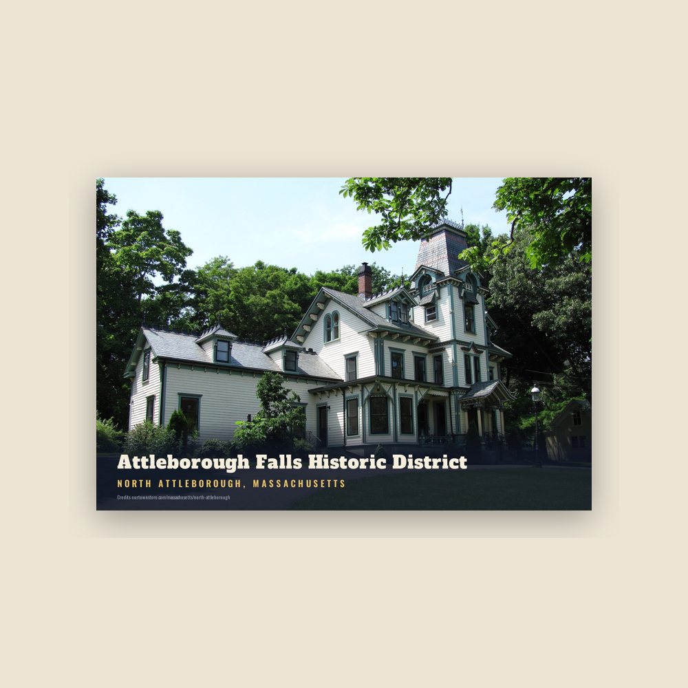 North Attleborough Attleborough Falls Historic District Postcard