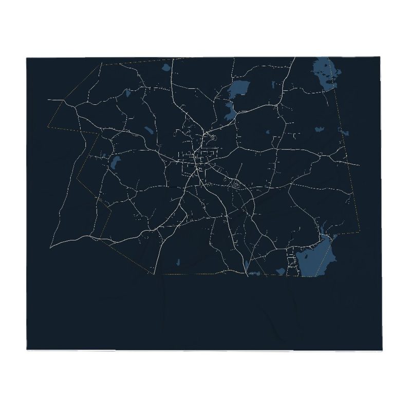 North Brookfield Street Map Throw Blanket