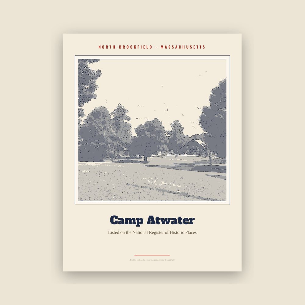 North Brookfield Camp Atwater Landmark Print