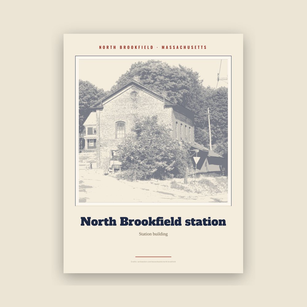 North Brookfield North Brookfield station Landmark Print