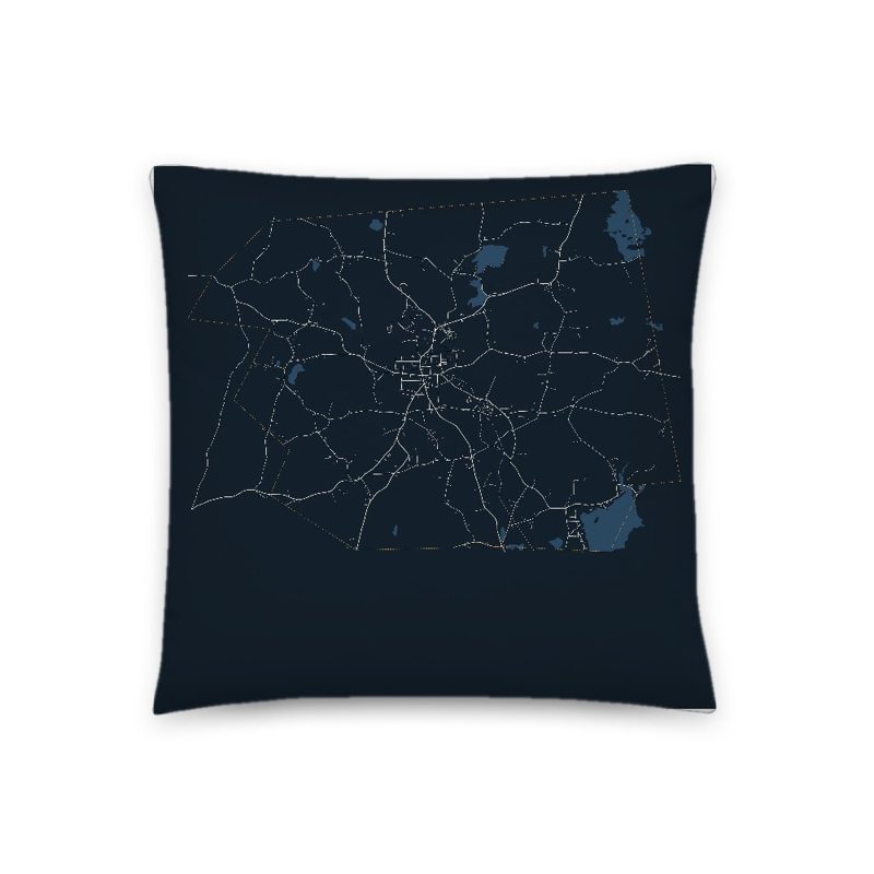 North Brookfield Map Throw Pillow