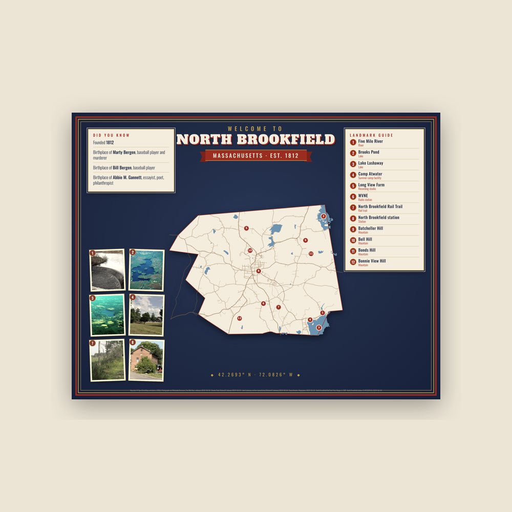 North Brookfield Map Placemat