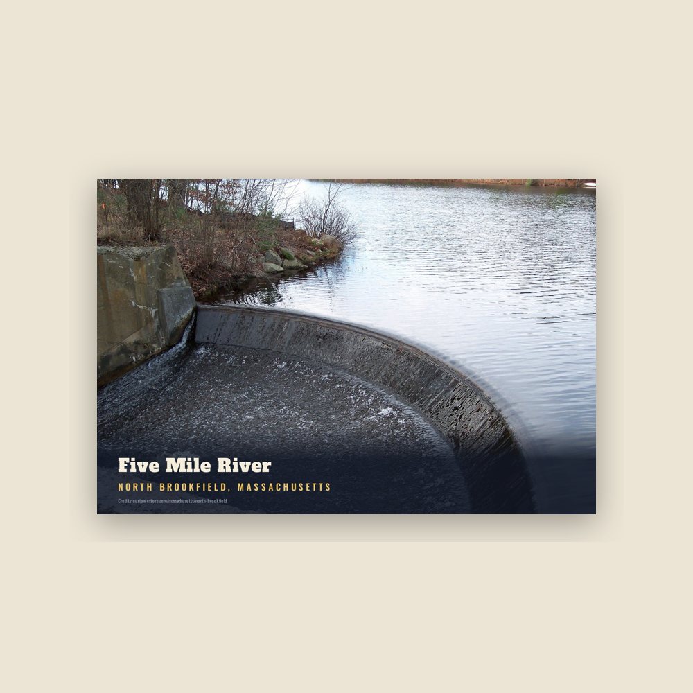 North Brookfield Five Mile River Postcard