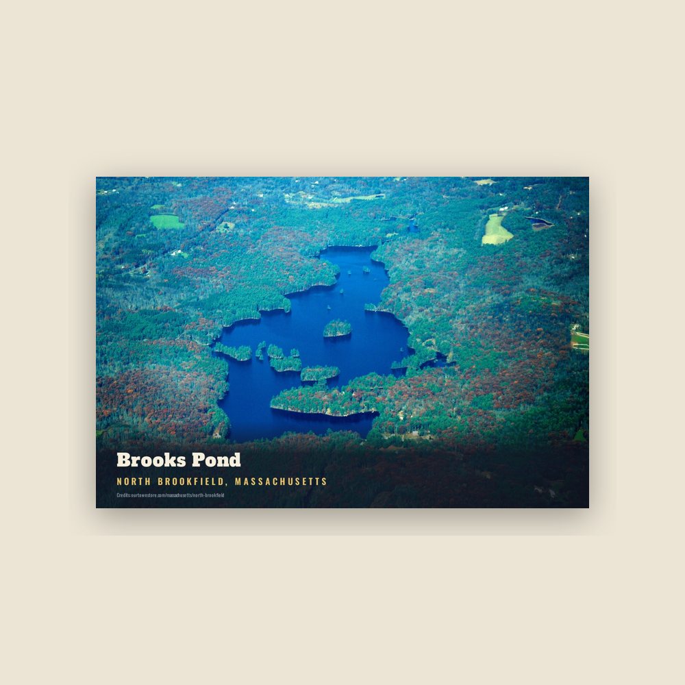 North Brookfield Brooks Pond Postcard