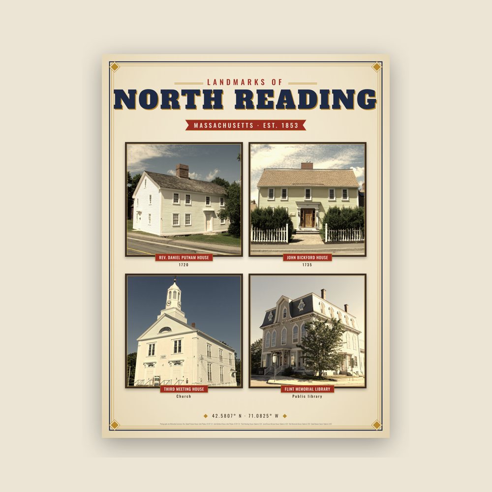 North Reading Landmarks Photo Poster