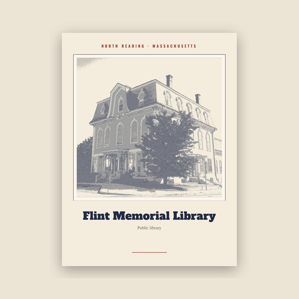 North Reading Flint Memorial Library Landmark Print