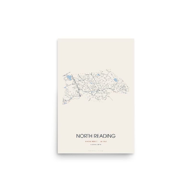 North Reading Street Map Poster · Linen