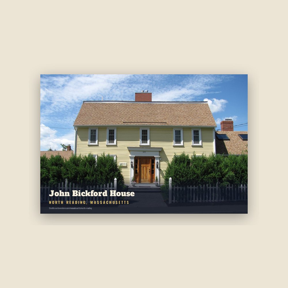 North Reading John Bickford House Postcard