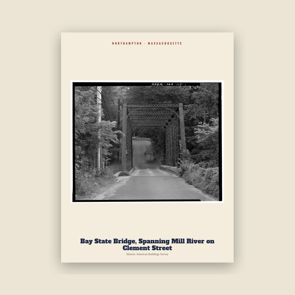 Northampton Bay State Bridge, Spanning Mill River on Clement Street Archive Print