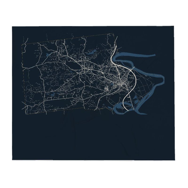 Northampton Street Map Throw Blanket