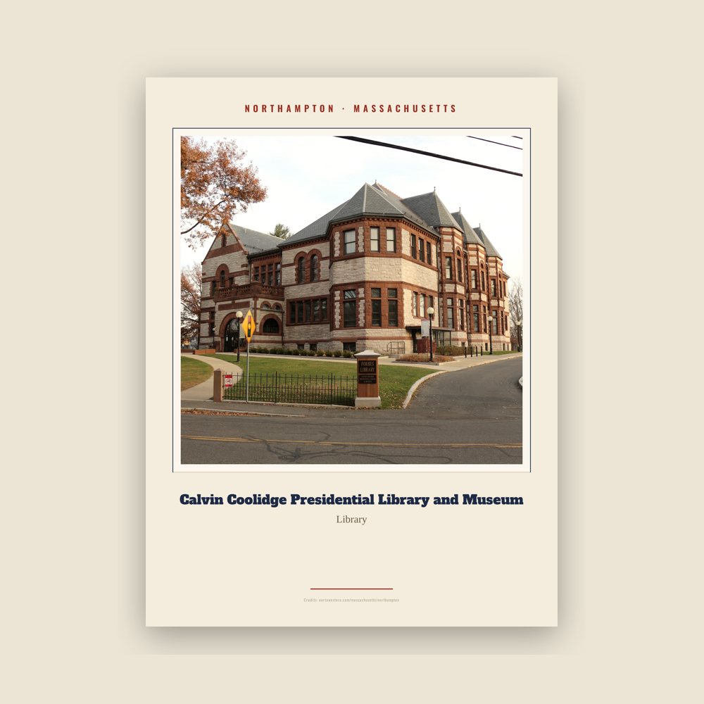 Northampton Calvin Coolidge Presidential Library and Museum Landmark Print