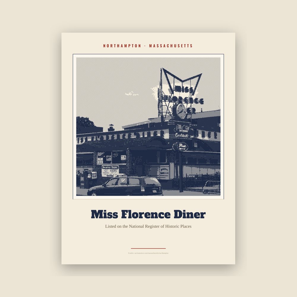 Northampton Miss Florence Diner Landmark Print