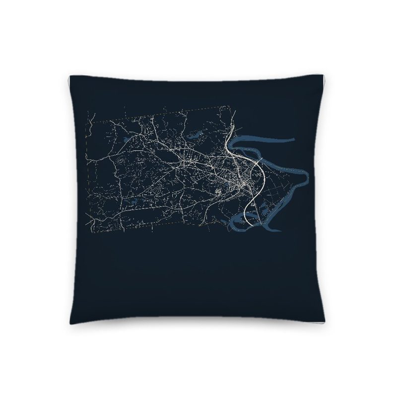 Northampton Map Throw Pillow