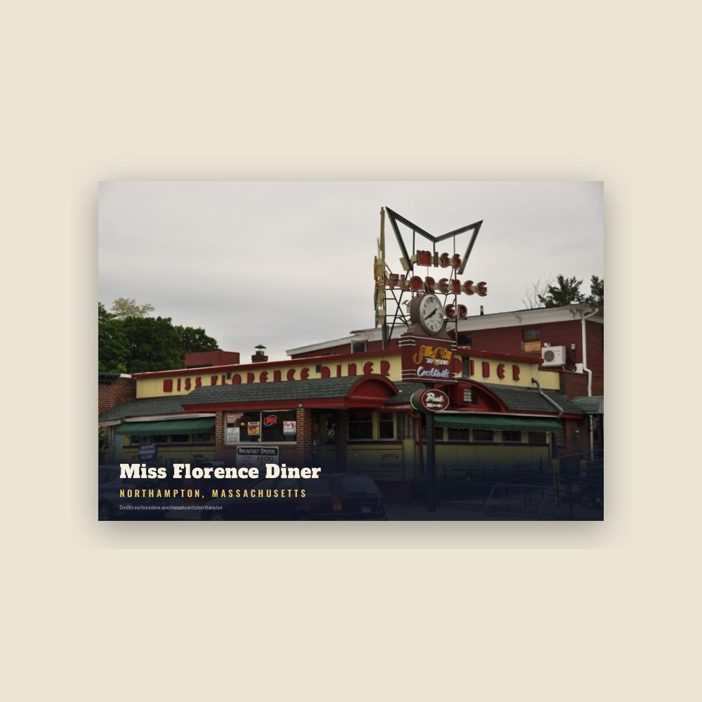 Northampton Miss Florence Diner Postcard