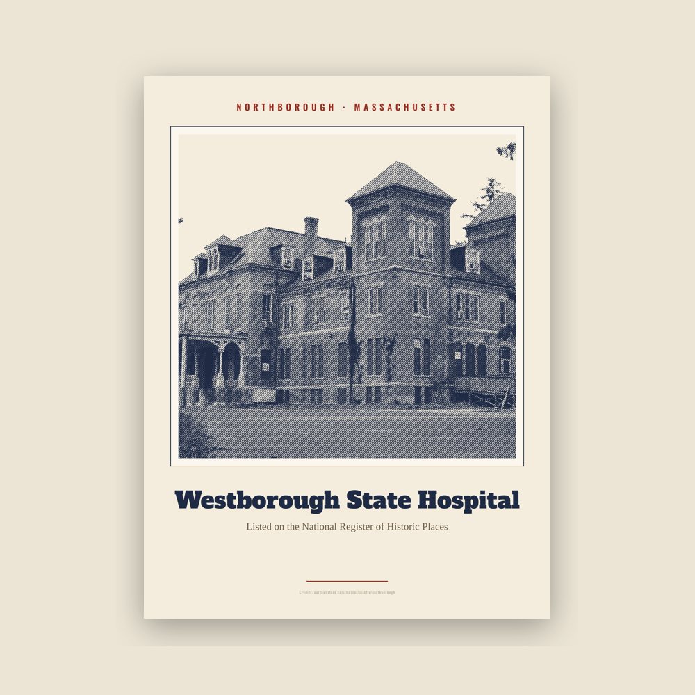 Northborough Westborough State Hospital Landmark Print
