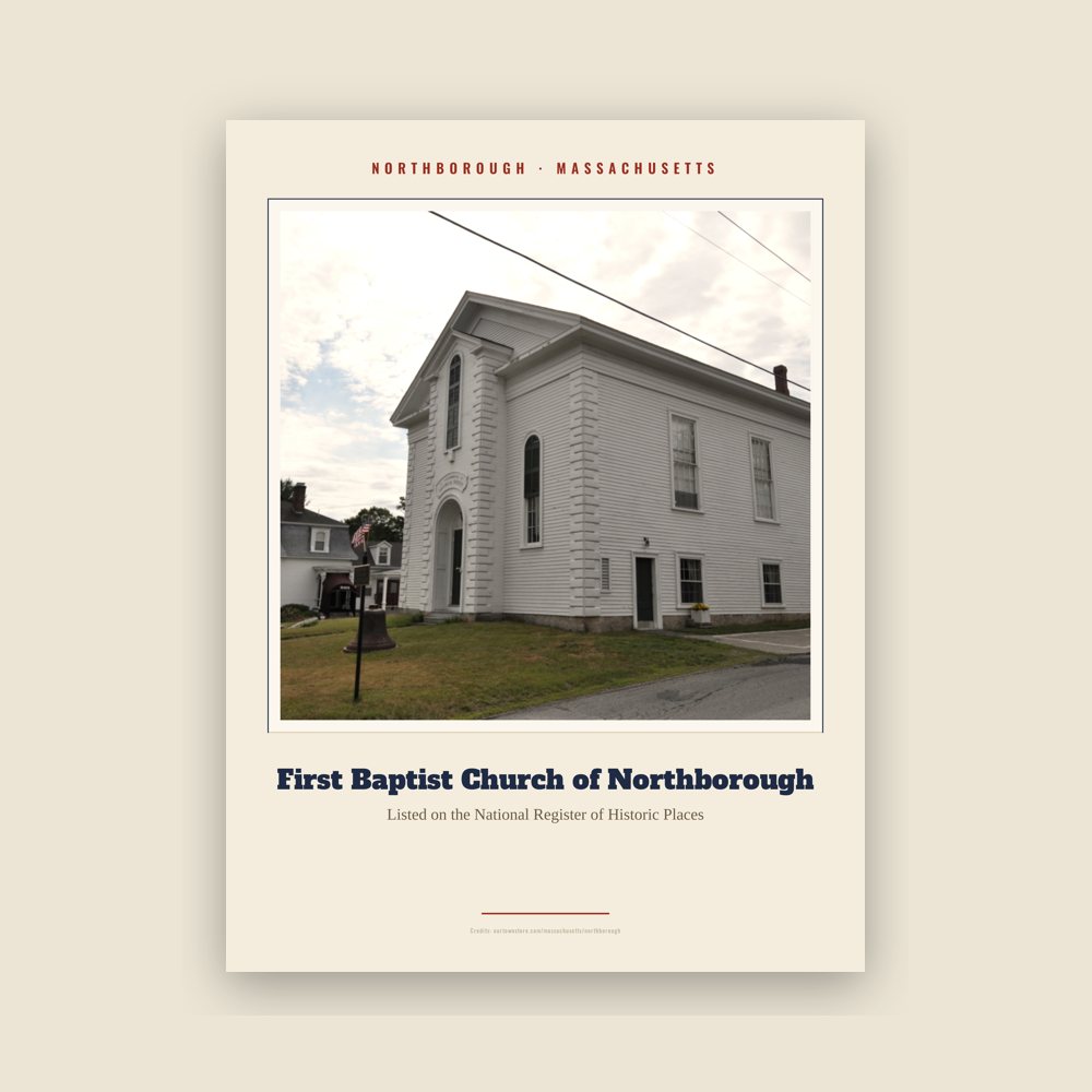 Northborough First Baptist Church of Northborough Landmark Print