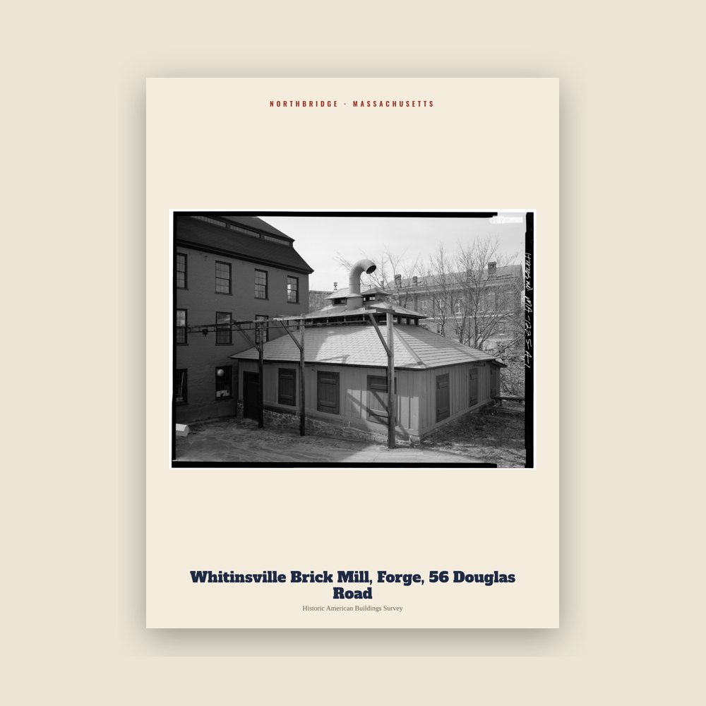 Northbridge Whitinsville Brick Mill, Forge, 56 Douglas Road Archive Print