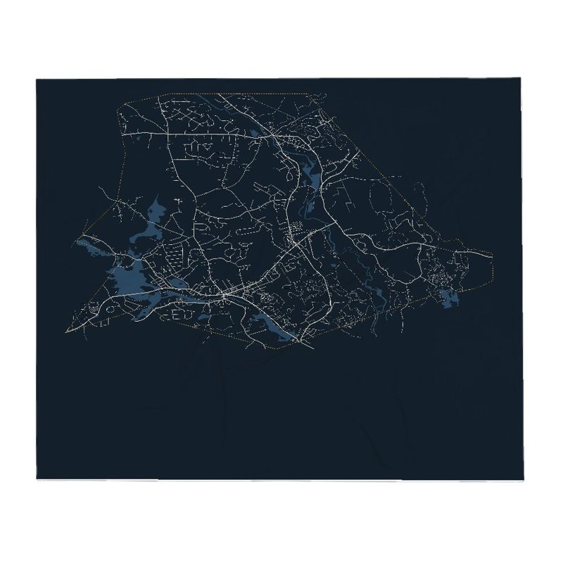 Northbridge Street Map Throw Blanket