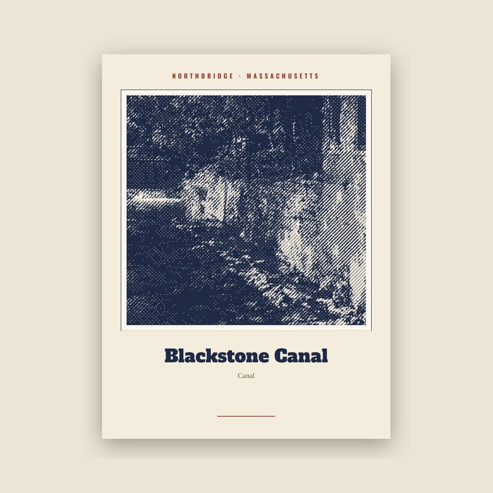 Northbridge Blackstone Canal Landmark Print