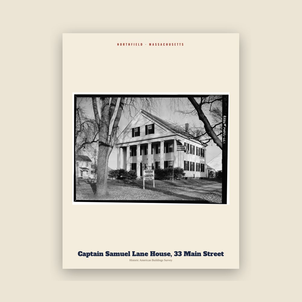 Northfield Captain Samuel Lane House, 33 Main Street Archive Print