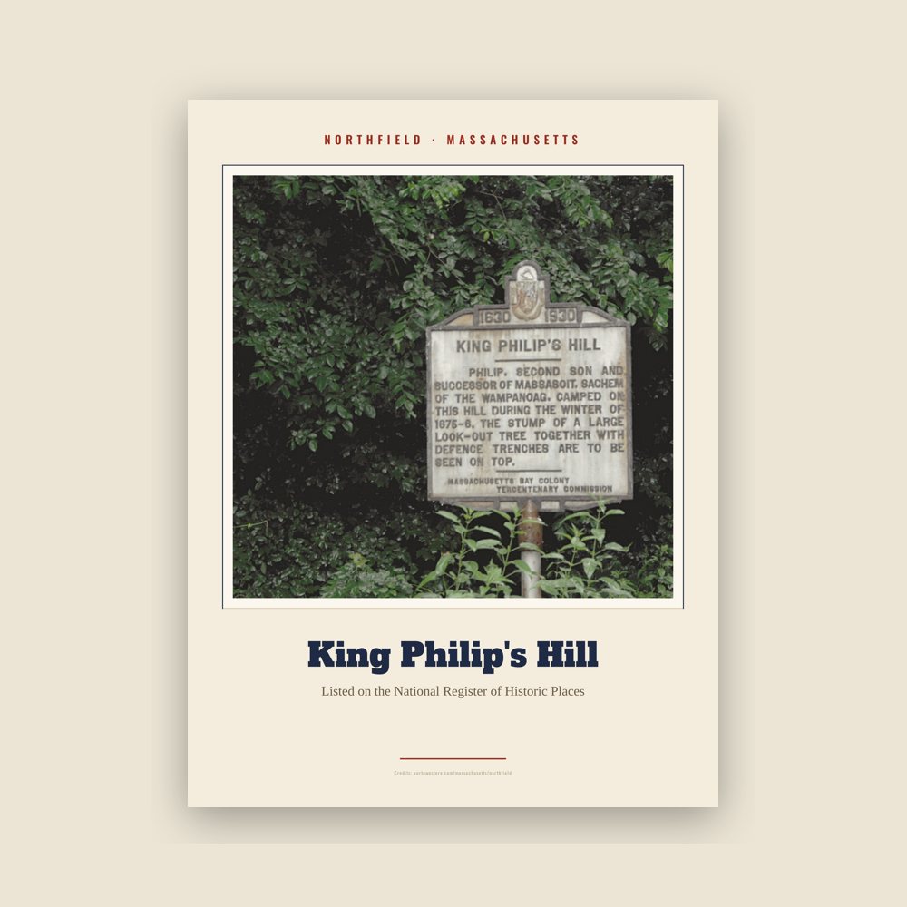 Northfield King Philip's Hill Landmark Print