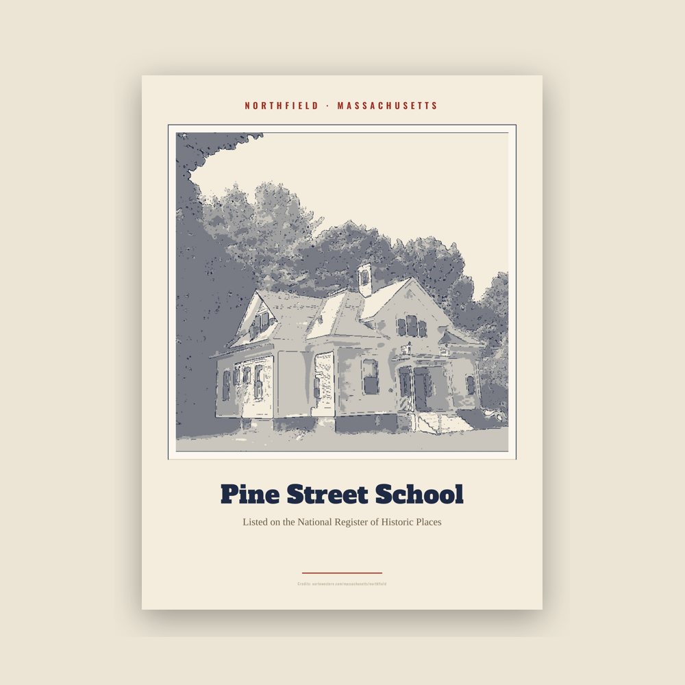 Northfield Pine Street School Landmark Print